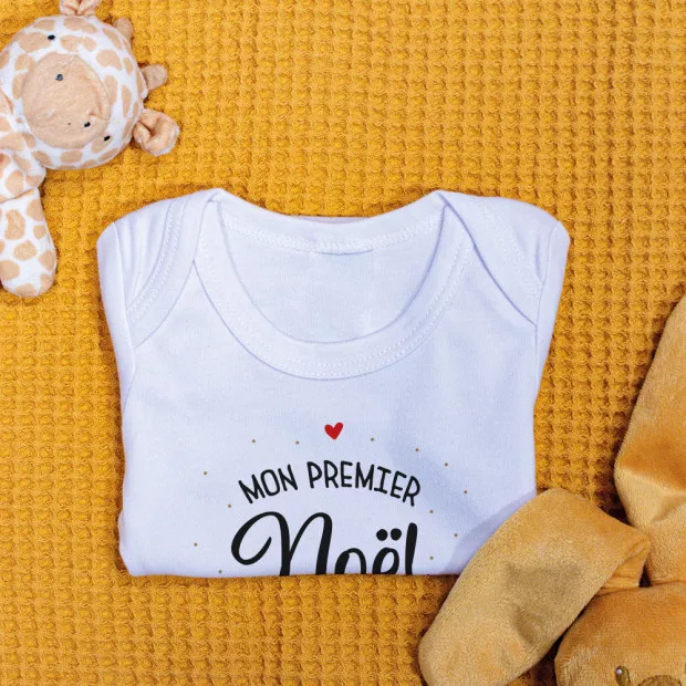 Body Bébé Manches Courtes "Mon Premier Noël Avec Maman Et Papa" - Cadeau Mignon Nouveau-Né