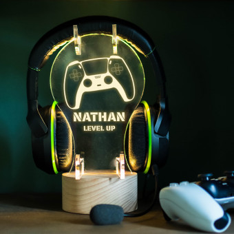 Lampe Lixi Support Manette et Casque Gaming à Personnaliser