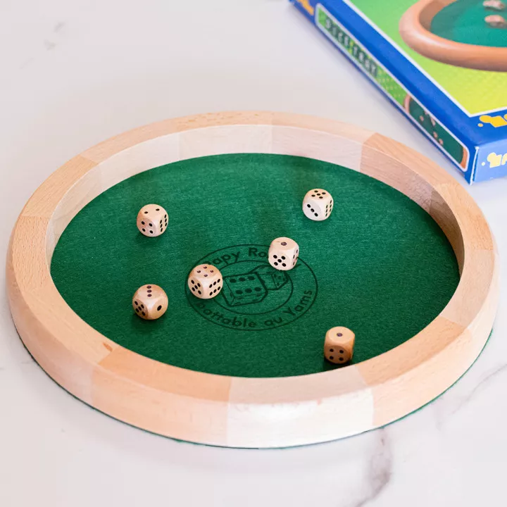 Piste De Dés Hexagonale En Bois – Contour En Hêtre Massif, Fond En Tilleul Imprimé – 18 X 15,6 X 2,8 Cm – Pour Jeux De Rôle Et Jeux De Société