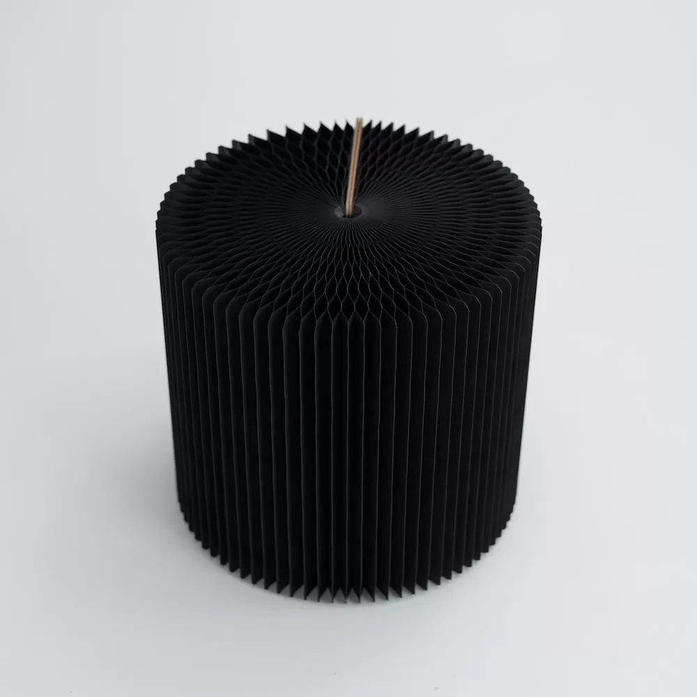 Tabouret Réversible en Kraft Pliable 28 cm Noir