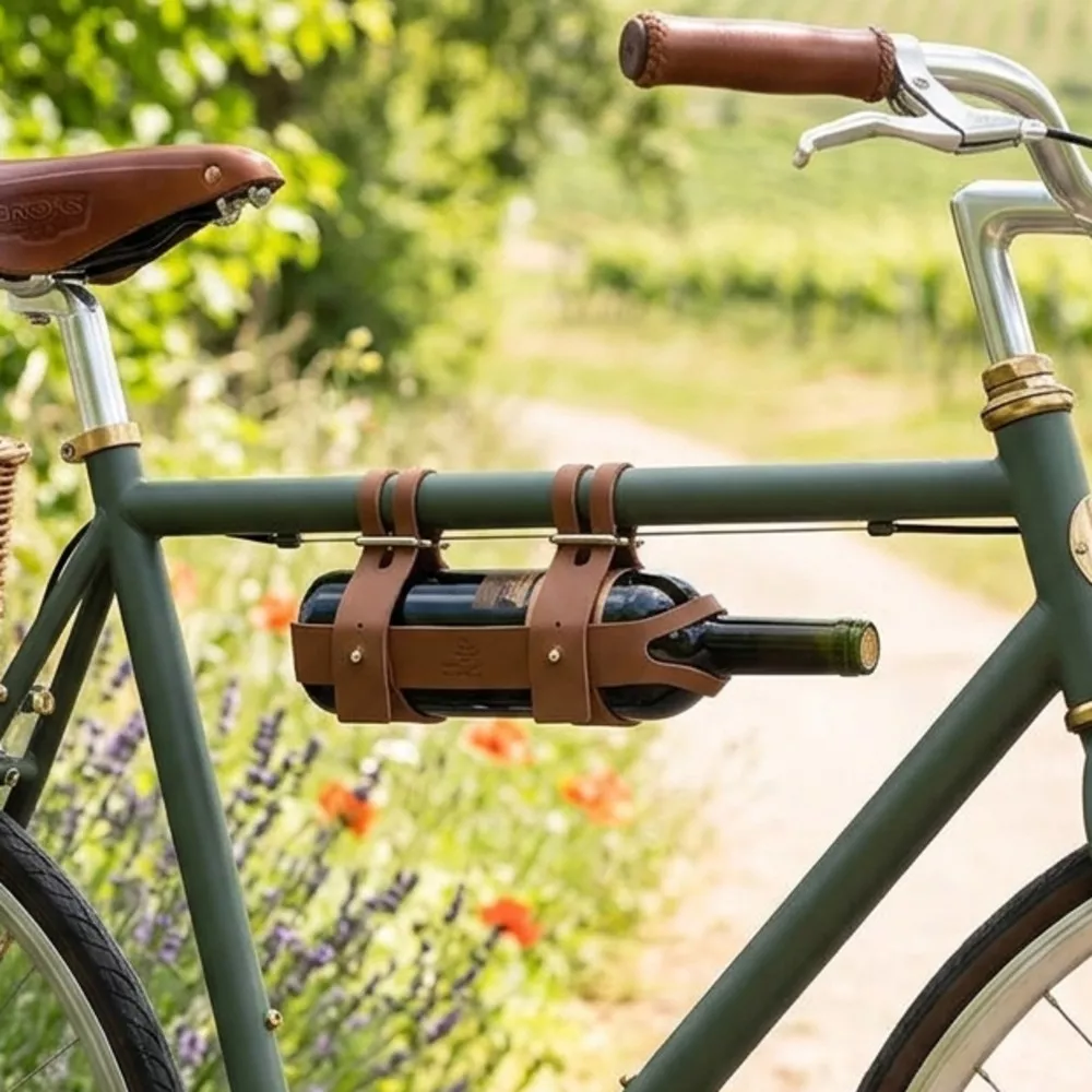 Porte-Bouteille Bouteille de Vin en Cuir pour Vélo Porte-Bouteille Bouteille de Vin en Cuir pour Vélo