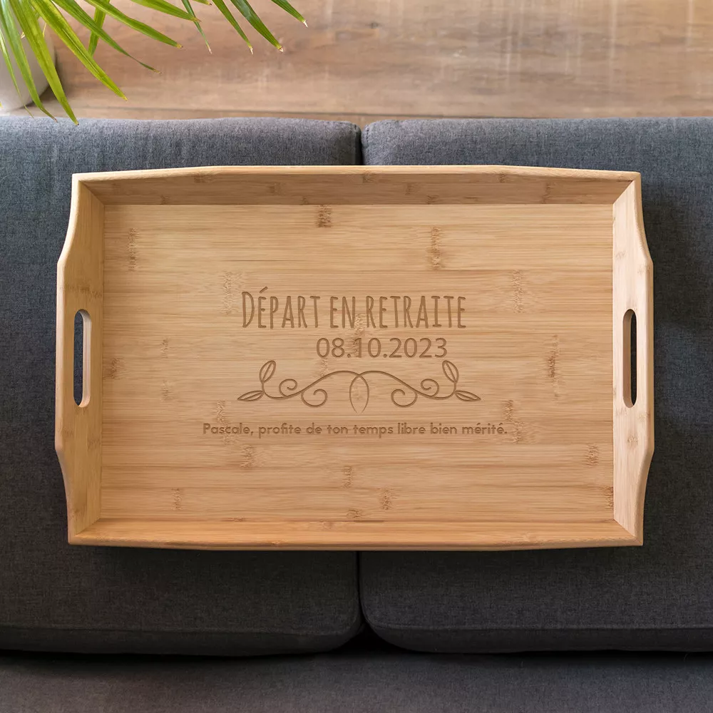 Grand Plateau Empilable Départ en Retraite à Personnaliser