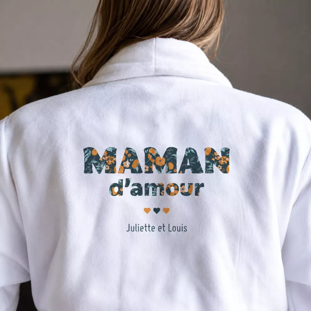 Peignoir en Coton Maman d'amour à Personnaliser