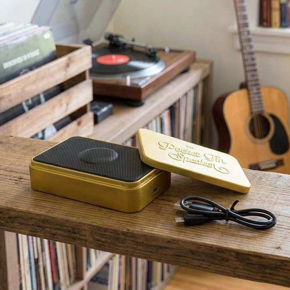 Haut-Parleur Bluetooth Aventurier en Métal Haut-Parleur Bluetooth Doré en Métal