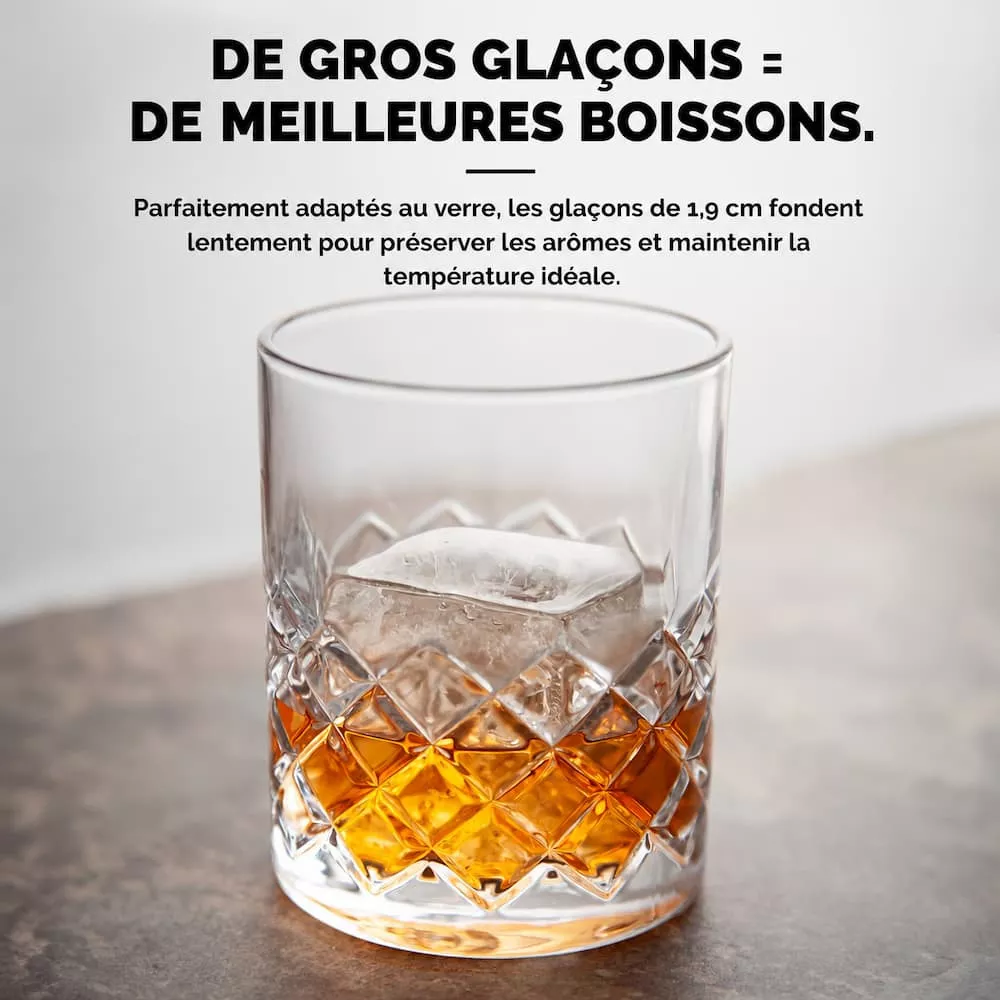 Coffret 2 Verres et 2 Moules à Glaçons Whisky Old-Fashioned