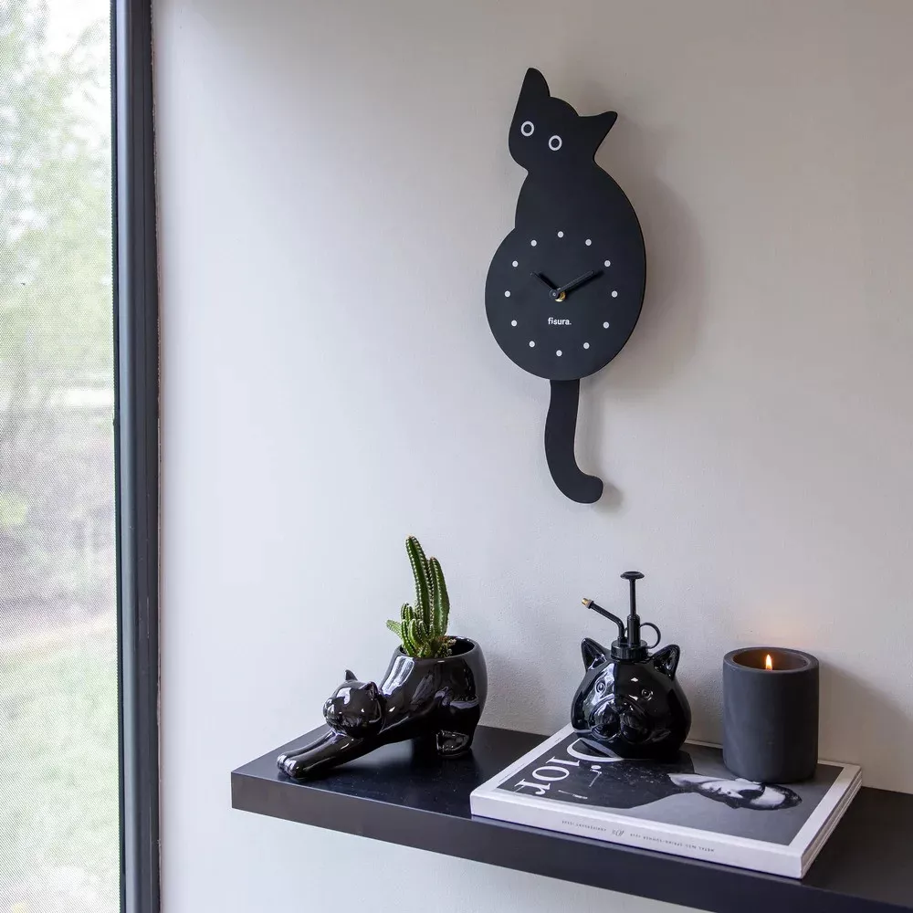 Horloge Chat bois certifié FSC
