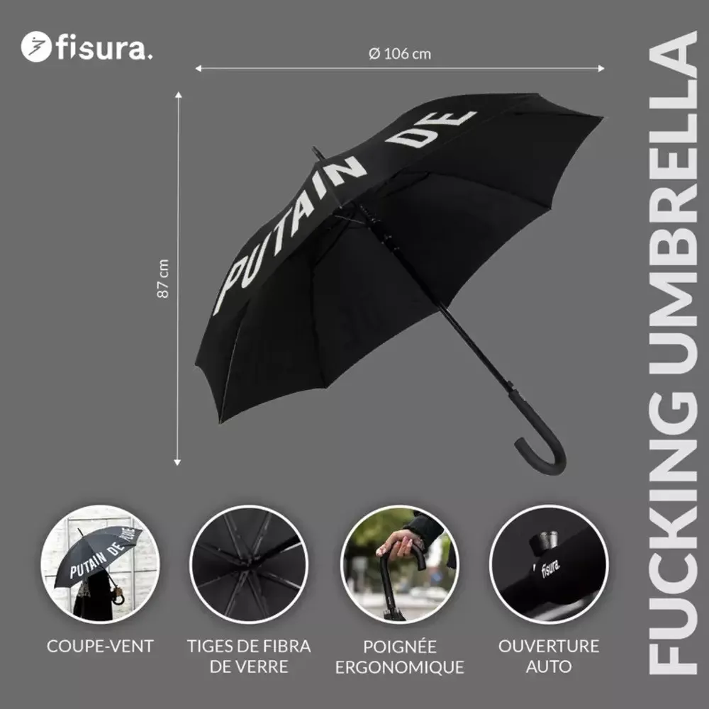 Parapluie "Putain de Pluie"