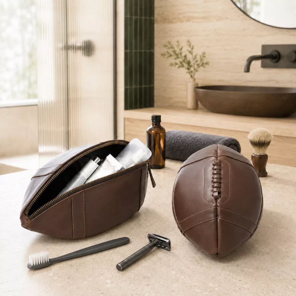 Trousse de Toilette Rugby en Cuir Trousse de Toilette Rugby en Cuir