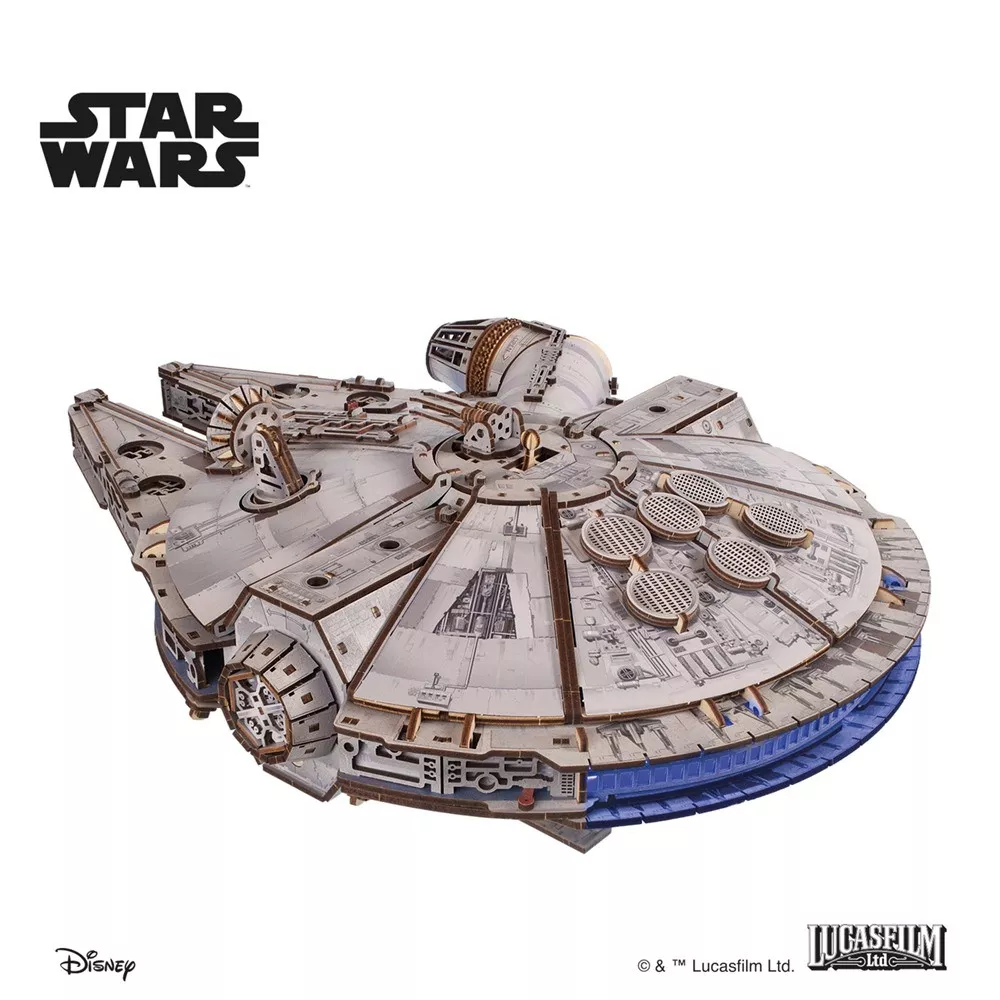 Maquette 3D Faucon Millenium Star Wars en Bois