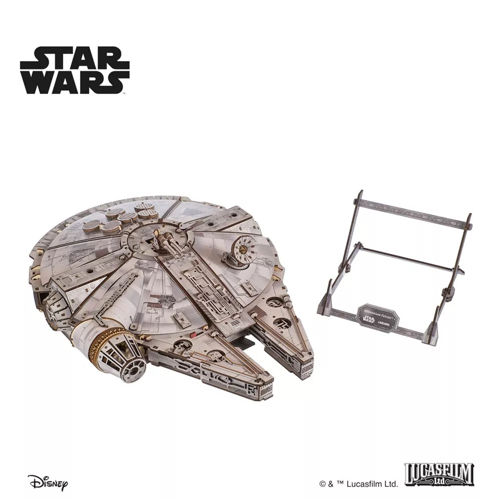 Maquette 3D Faucon Millenium Star Wars en Bois