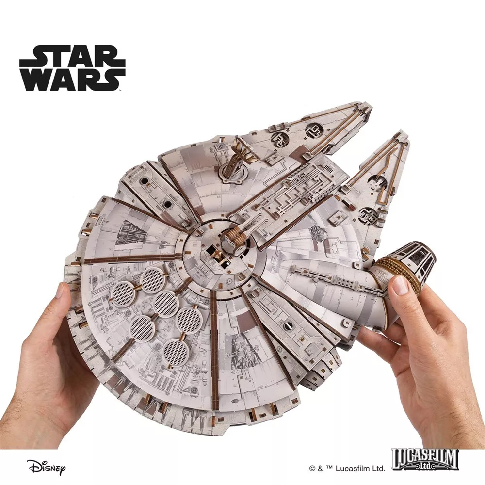 Maquette 3D Faucon Millenium Star Wars en Bois