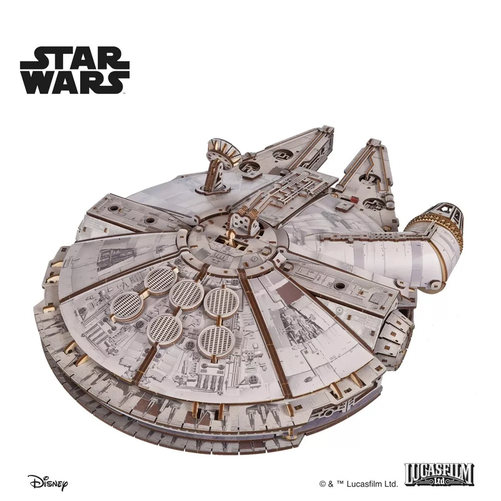 Maquette 3D Faucon Millenium Star Wars en Bois