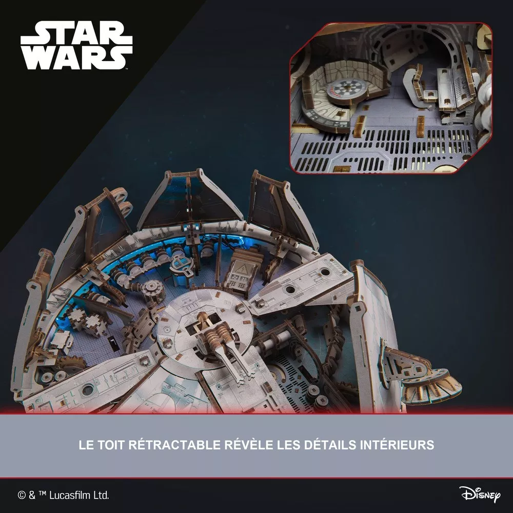 Maquette 3D Faucon Millenium Star Wars en Bois