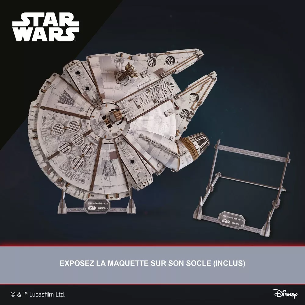 Maquette 3D Faucon Millenium Star Wars en Bois