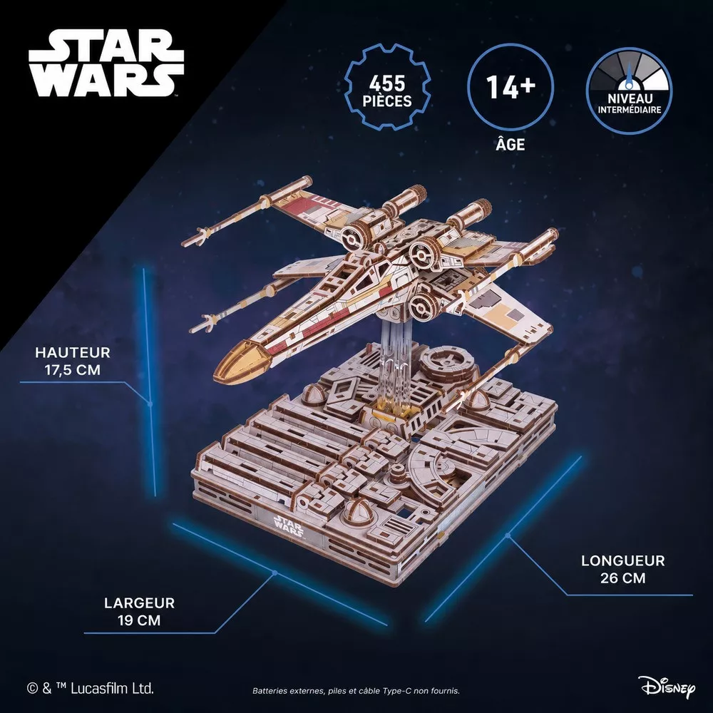 Maquette 3D X-Wing Star Wars en Bois