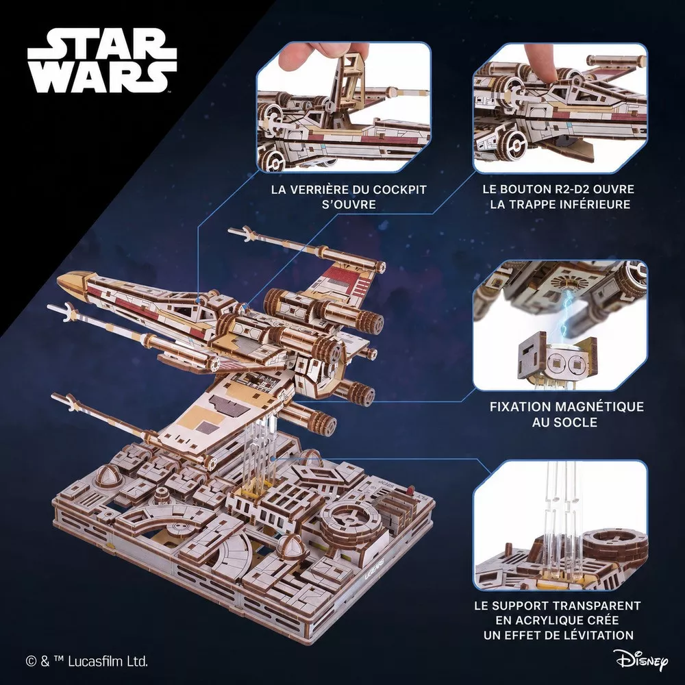 Maquette 3D X-Wing Star Wars en Bois