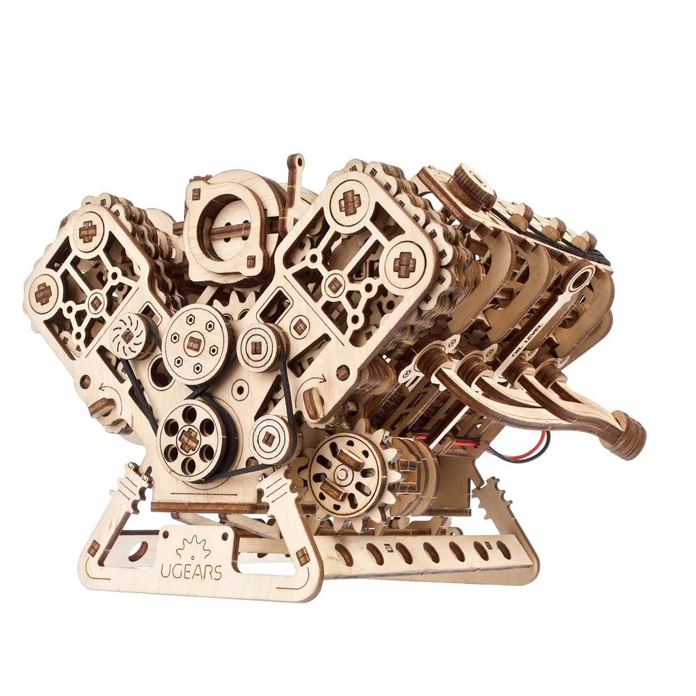 Maquette Moteur V8 Mécanique en Bois à Construire