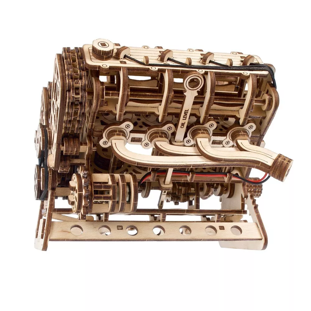 Maquette Moteur V8 Mécanique en Bois à Construire