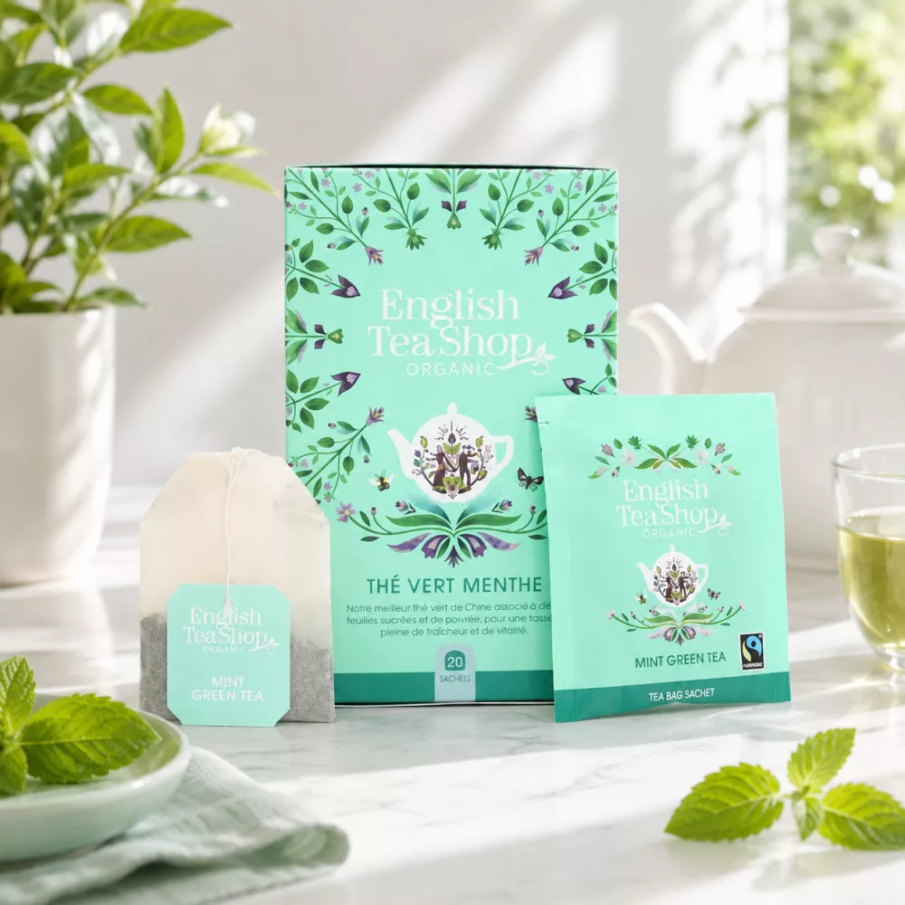 Boîte 20 Sachets Thé Vert Menthe Boîte 20 Sachets Thé Vert Menthe