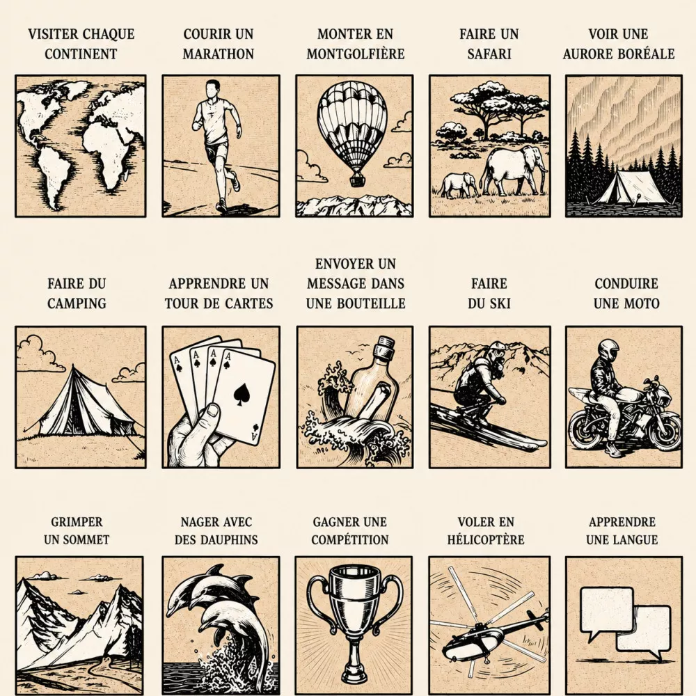 Poster 100 Choses à Faire dans Sa Vie Poster 100 Choses à Faire dans Sa Vie