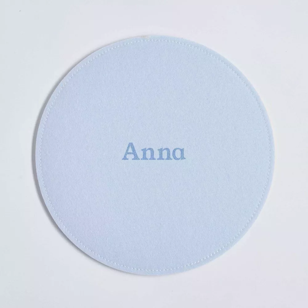 Coussin d’Assise en Feutre Blanc avec Texte Personnalisé