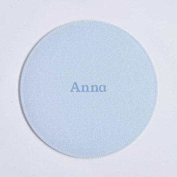 Coussin d’Assise en Feutre Blanc avec Texte Personnalisé