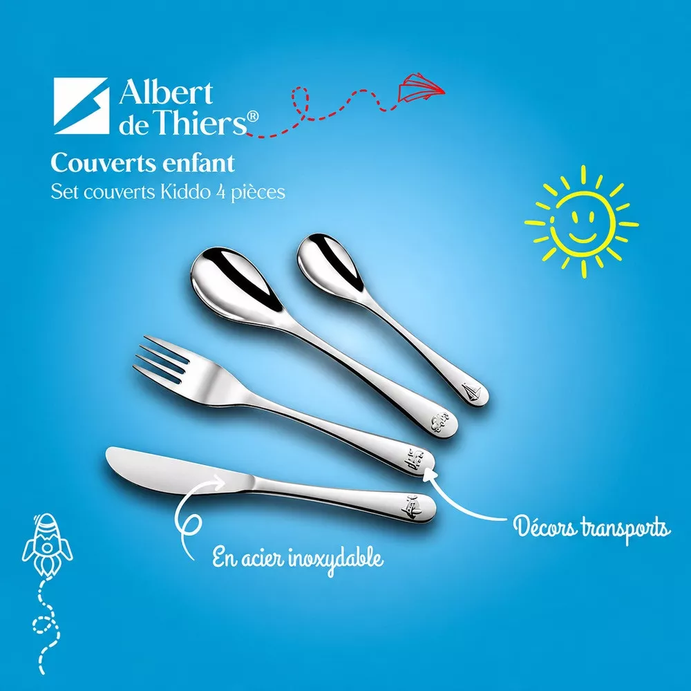 Coffret Couverts Enfant en Inox 4 Pièces Kiddo
