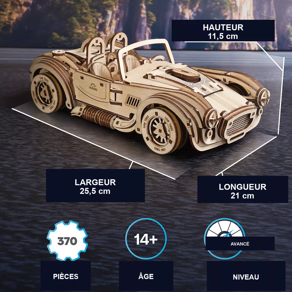 Maquette 3D Voiture de Course Cobra Drift en Bois