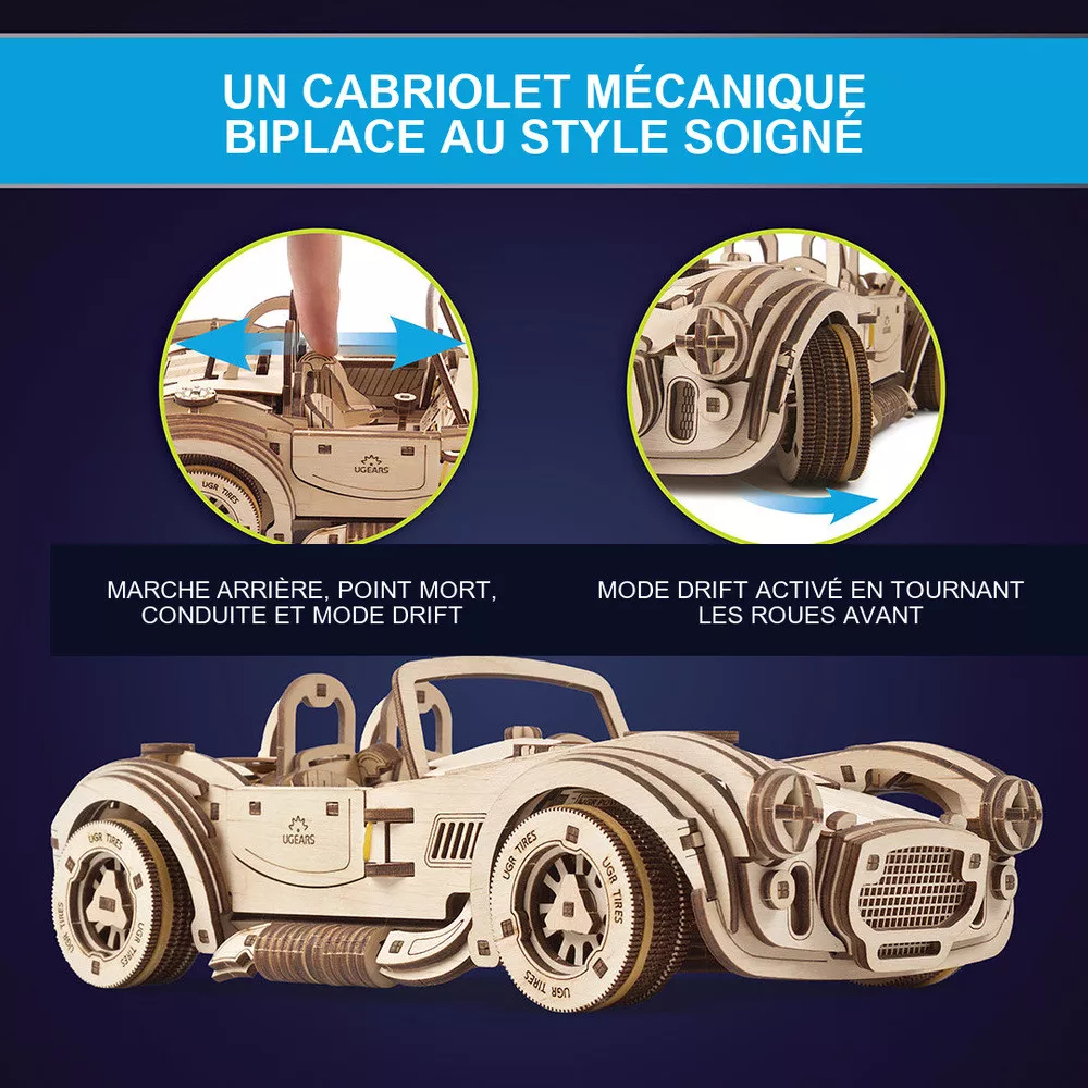 Maquette 3D Voiture de Course Cobra Drift en Bois