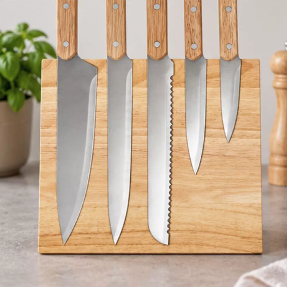 Set de 5 Couteaux avec Support Magnétique à Personnaliser Set de 5 Couteaux et Support Magnétique