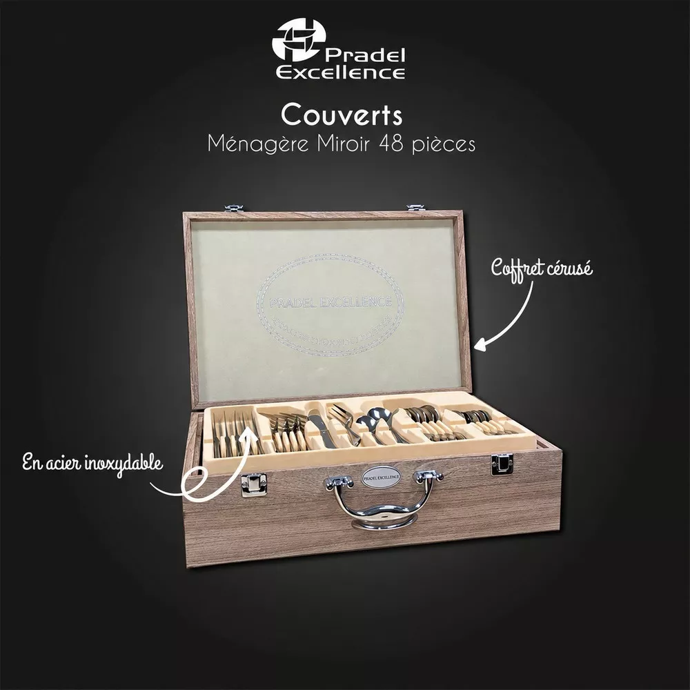 Ménagère Miroir Pradel Excellence 48 Pièces à personnaliser