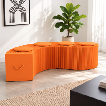 Banc en Kraft Pliable 150 cm Orange Banc en Kraft Pliable 150 cm Orange