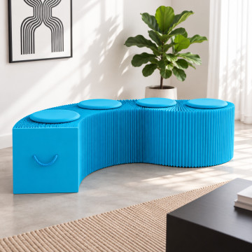 Banc en Kraft Pliable 150 cm Bleu Banc en Kraft Pliable 150 cm Bleu