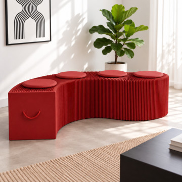 Banc en Kraft Pliable 150 cm Rouge Banc en Kraft Pliable 150 cm Rouge