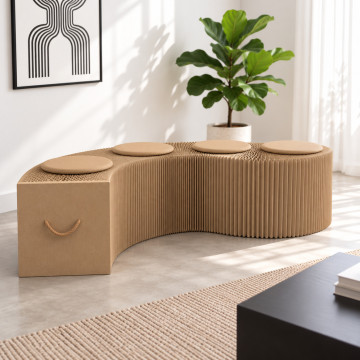 Banc en Kraft Pliable 150 cm Marron Banc en Kraft Pliable 150 cm Marron