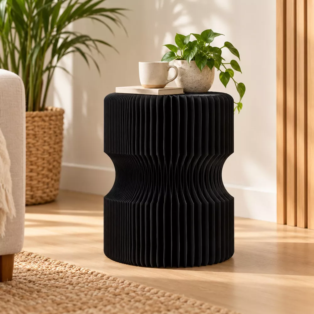 Tabouret Réversible en Kraft Pliable 38 cm Noir Tabouret Réversible en Kraft Pliable 38 cm Noir