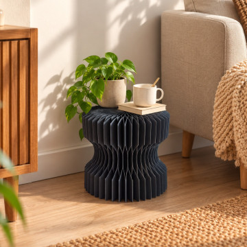 Tabouret Réversible en Kraft Pliable 28 cm Noir Tabouret Réversible en Kraft Pliable 28 cm Noir
