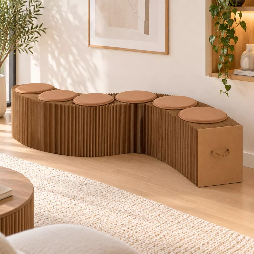 Banc en Kraft Pliable 300 cm Marron Banc en Kraft Pliable 300 cm Marron