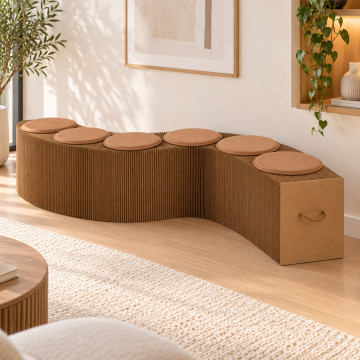Banc en Kraft Pliable 300 cm Marron Banc en Kraft Pliable 300 cm Marron