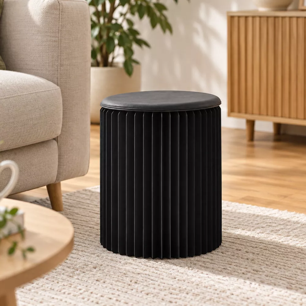 Tabouret en Kraft Pliable 38 cm Noir Tabouret en Kraft Pliable 38 cm Noir