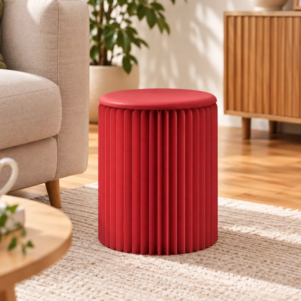 Tabouret en Kraft Pliable 38 cm Rouge Tabouret en Kraft Pliable 38 cm Rouge