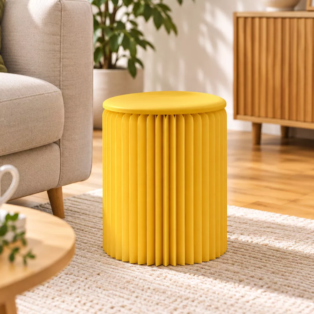 Tabouret en Kraft Pliable 38 cm Jaune Tabouret en Kraft Pliable 38 cm Jaune
