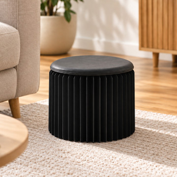 Tabouret en Kraft Pliable 28 cm Noir Tabouret en Kraft Pliable 28 cm Noir