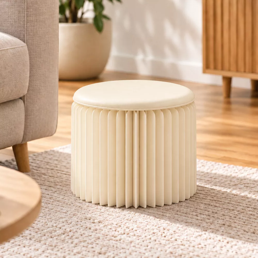 Tabouret en Kraft Pliable 28 cm Blanc Tabouret en Kraft Pliable 28 cm Blanc