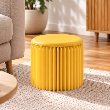 Tabouret en Kraft Pliable 28 cm Jaune Tabouret en Kraft Pliable 28 cm Jaune