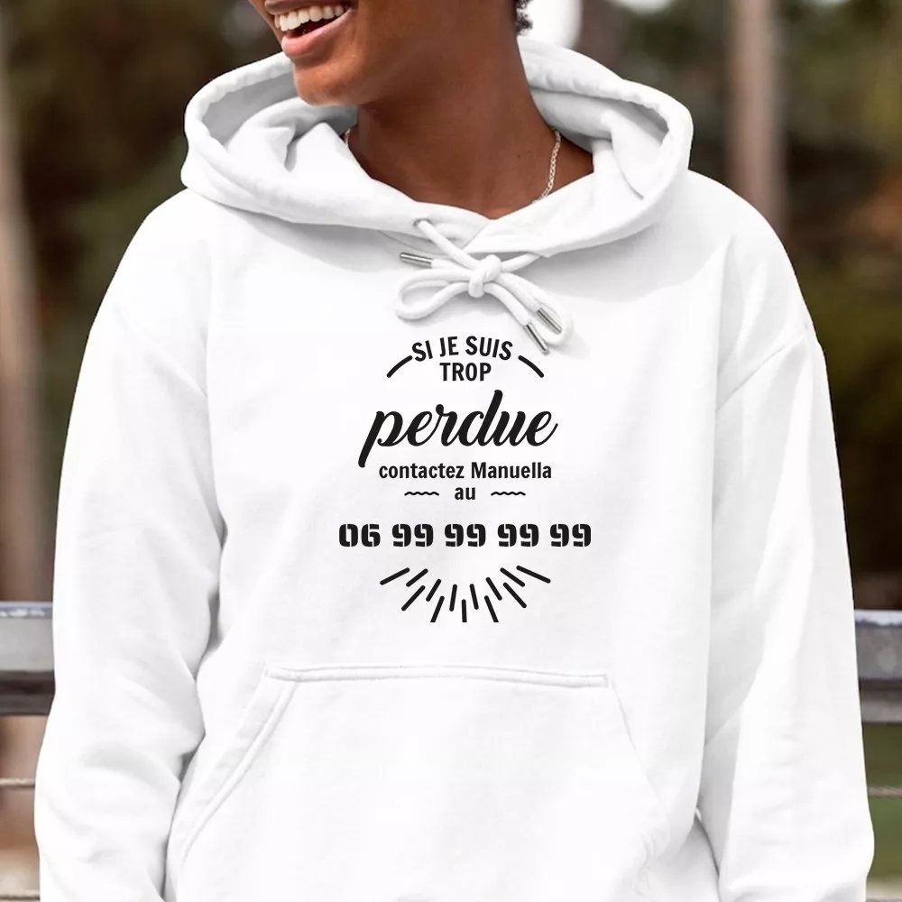 Pull à Capuche "Si je suis bourré amenez-moi vers" à Personnaliser