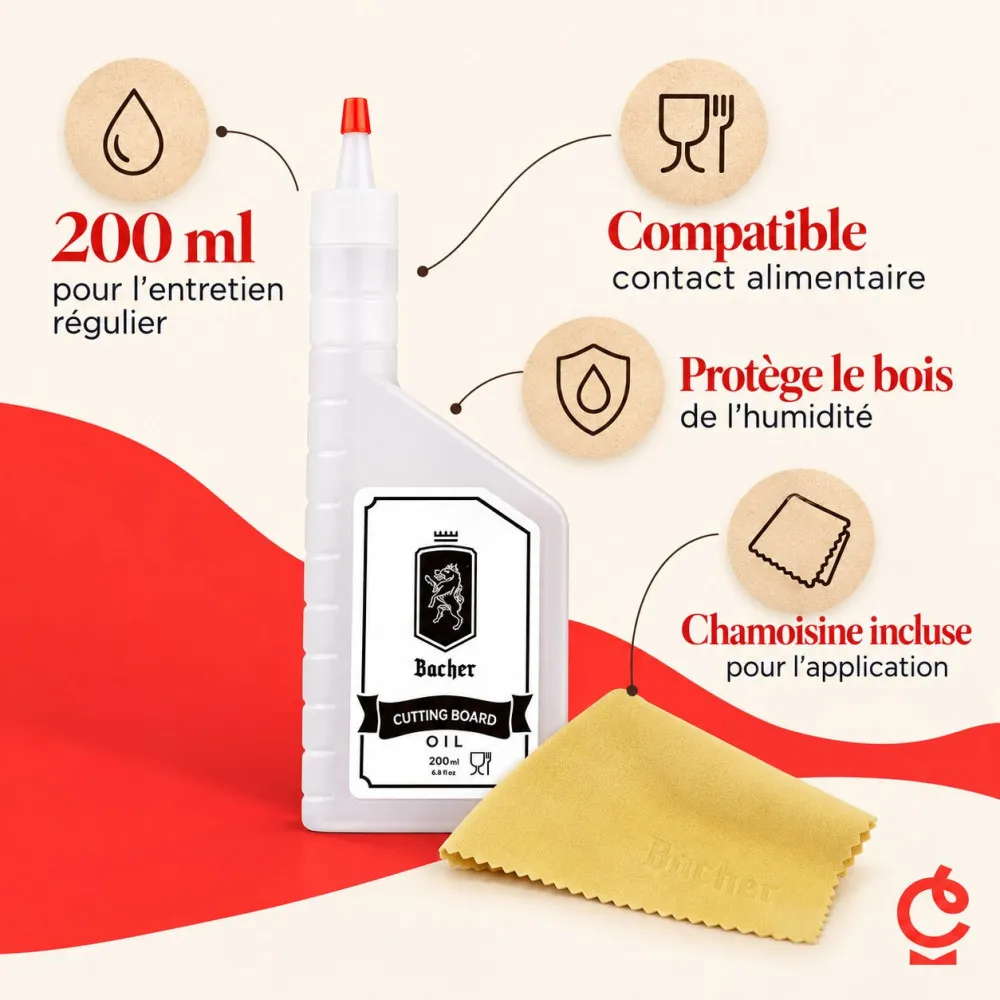 Huile pour Planche à Découper Bacher 200 ml