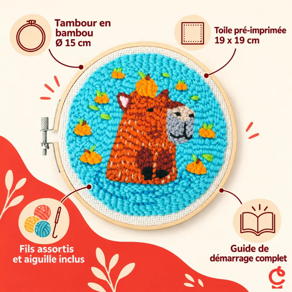 Kit Punch Needle Capybara