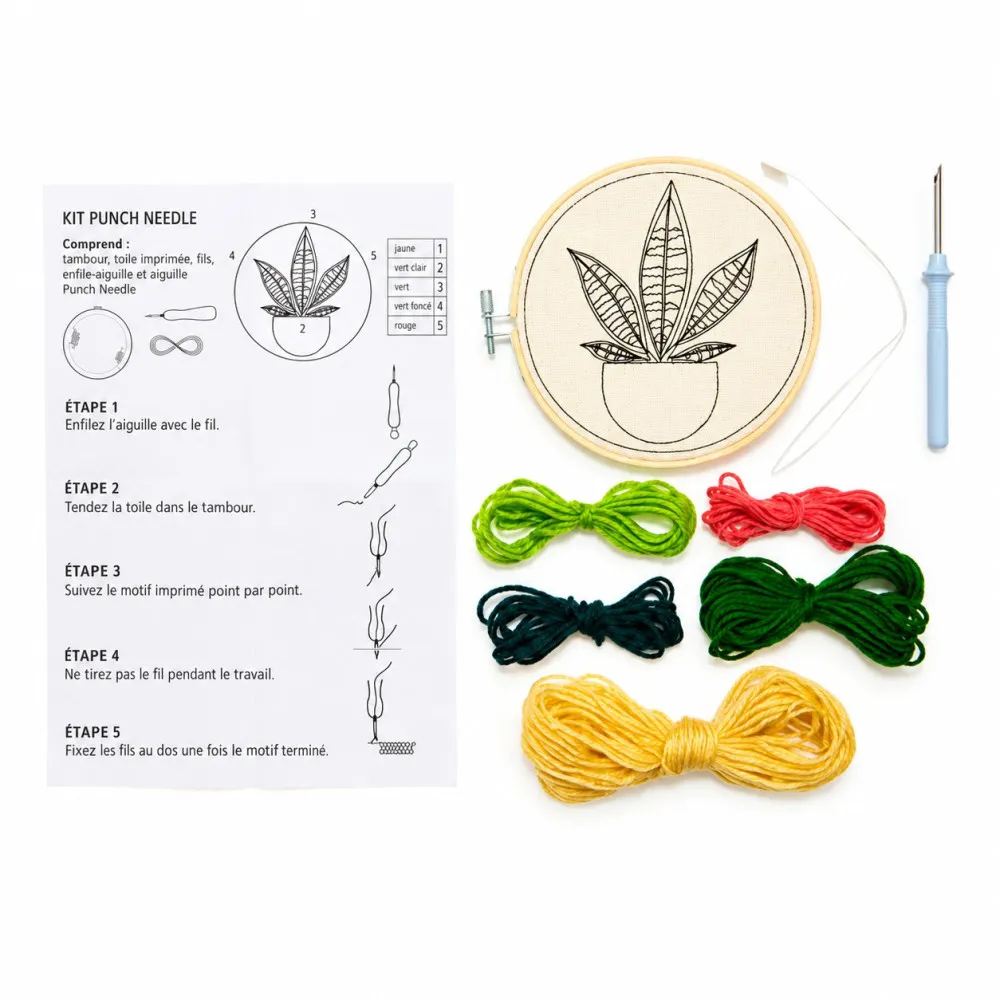 Kit Punch Needle Plante Verte