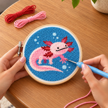 Kit Punch Needle Axolotl Kit Punch Needle Axolotl